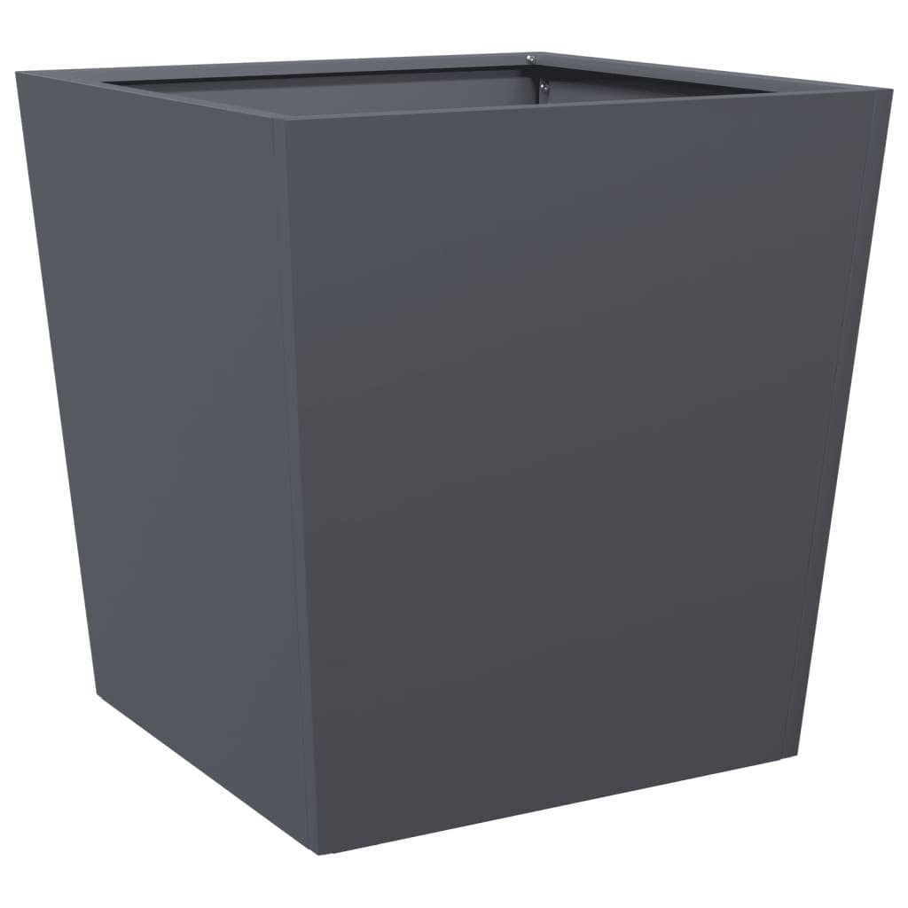 vidaXL Donica ogrodowa, antracytowa, 50x50x50 cm, stalowa