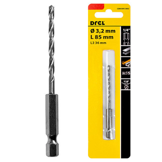 WIERTŁO DO WKRĘTARKI METALU HEX QUICK CHANGE 3.2mm