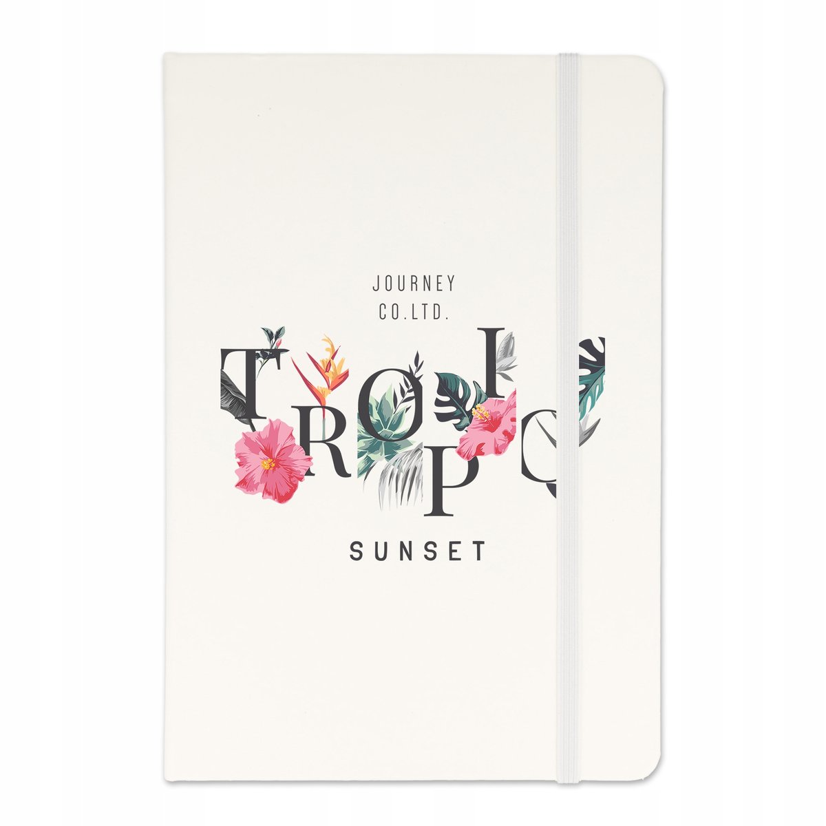 NOTES BIAŁY A5 W LINIE z Gumką TROPIKALNE Wzory