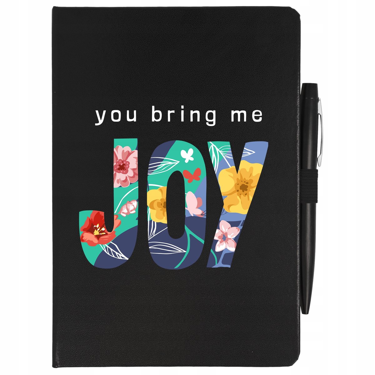 NOTES CZARNY A5 LINIA+DŁUGOPIS BRING ME JOY Wzory