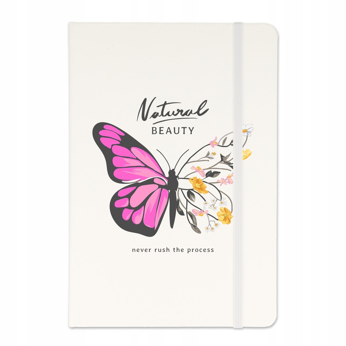 NOTES BIAŁY A5 W LINIE Gumka Notatnik MOTYLE Wzory