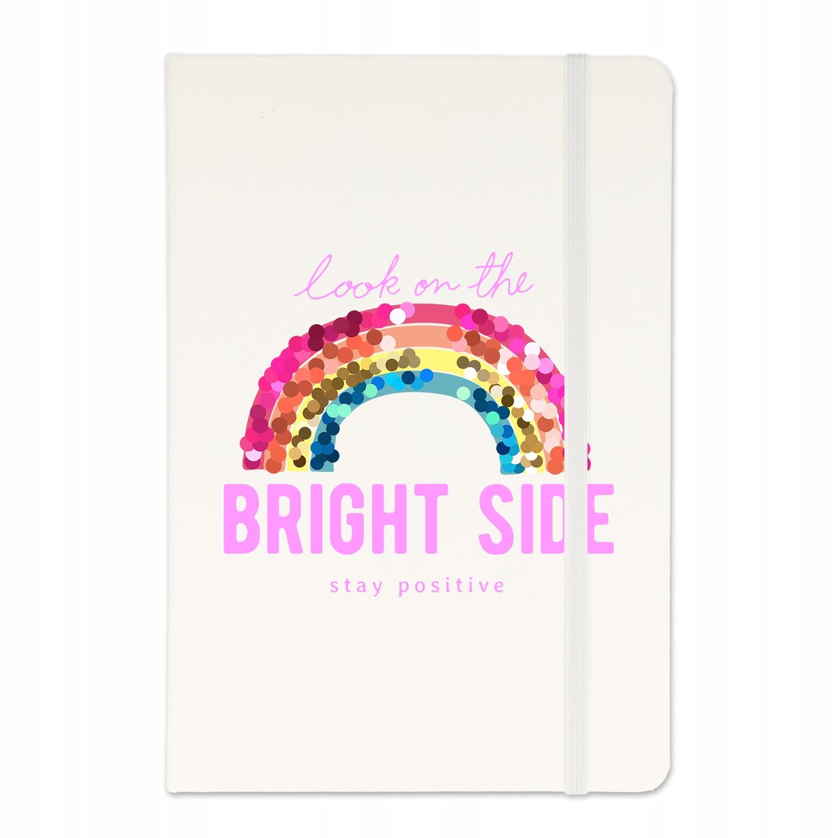 NOTES BIAŁY A5 W LINIE Gumka Notatnik TĘCZA Wzory