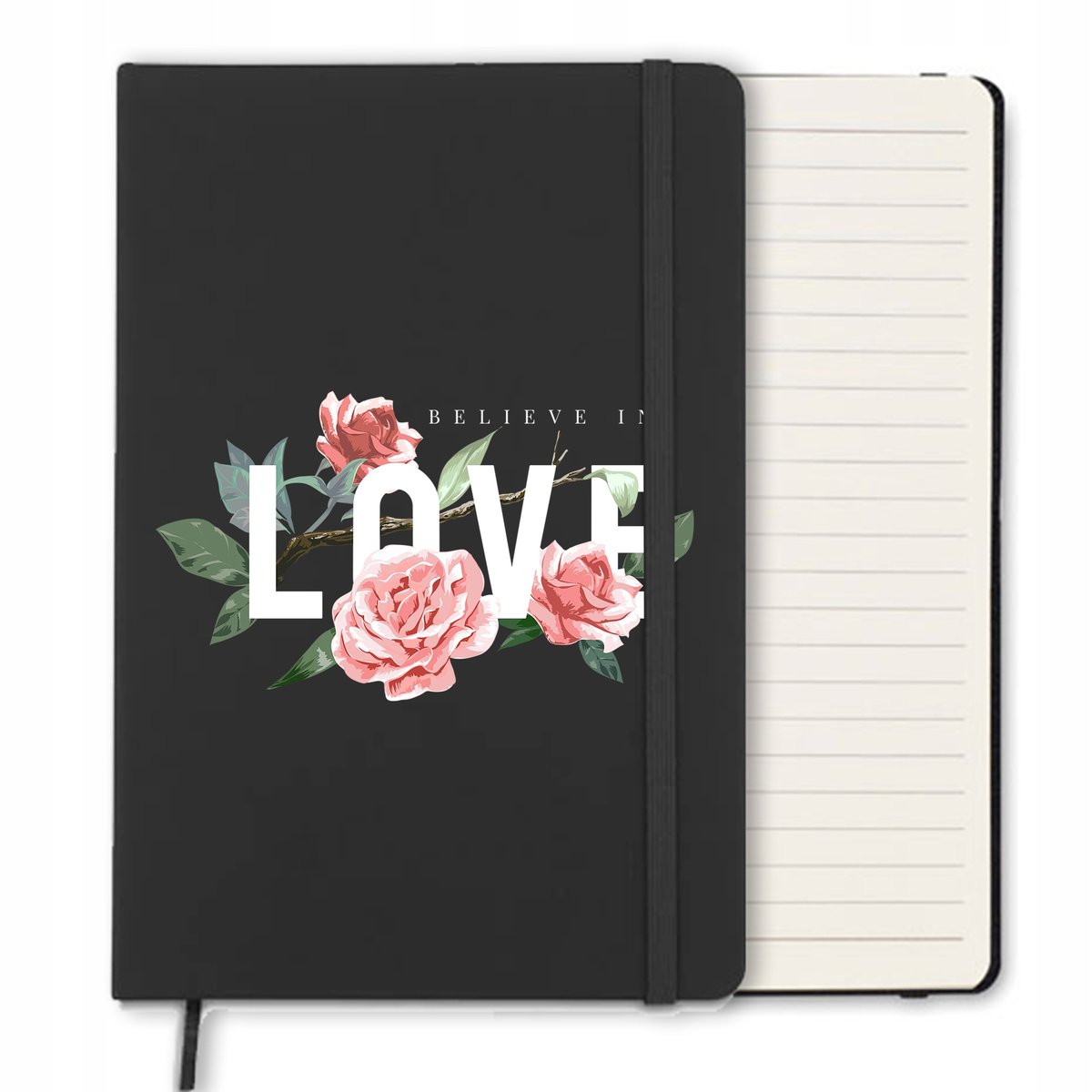 NOTES A5 CZARNY w Linie Notatnik LOVE MIŁOŚĆ Wzory