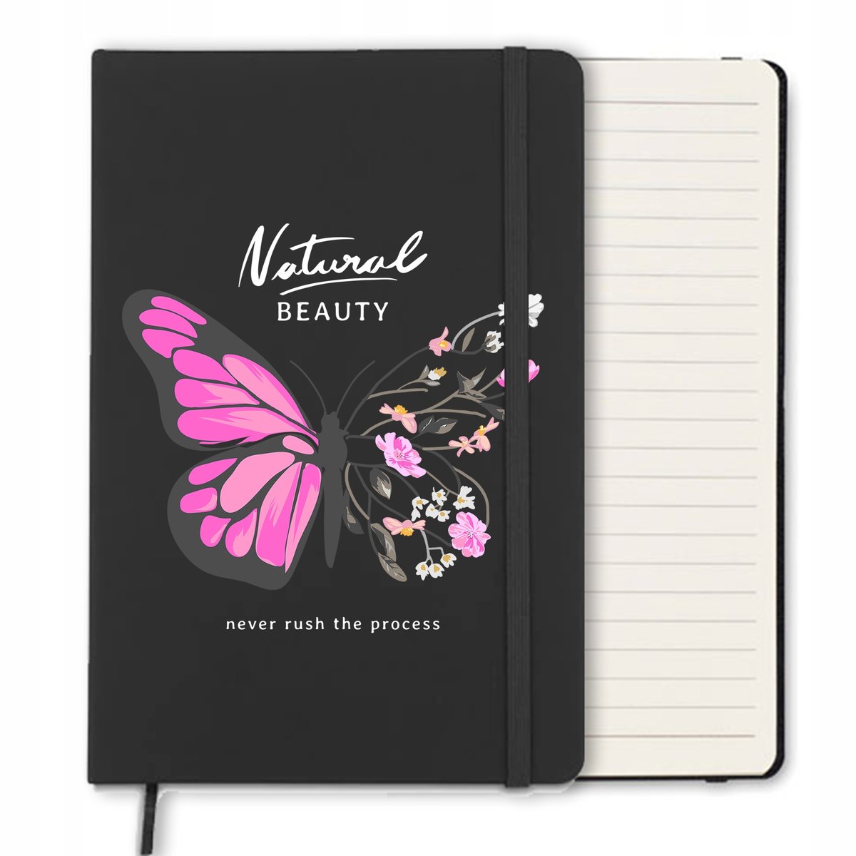 NOTES A5 CZARNY Notatnik NATURALNE PIĘKNE Wzory