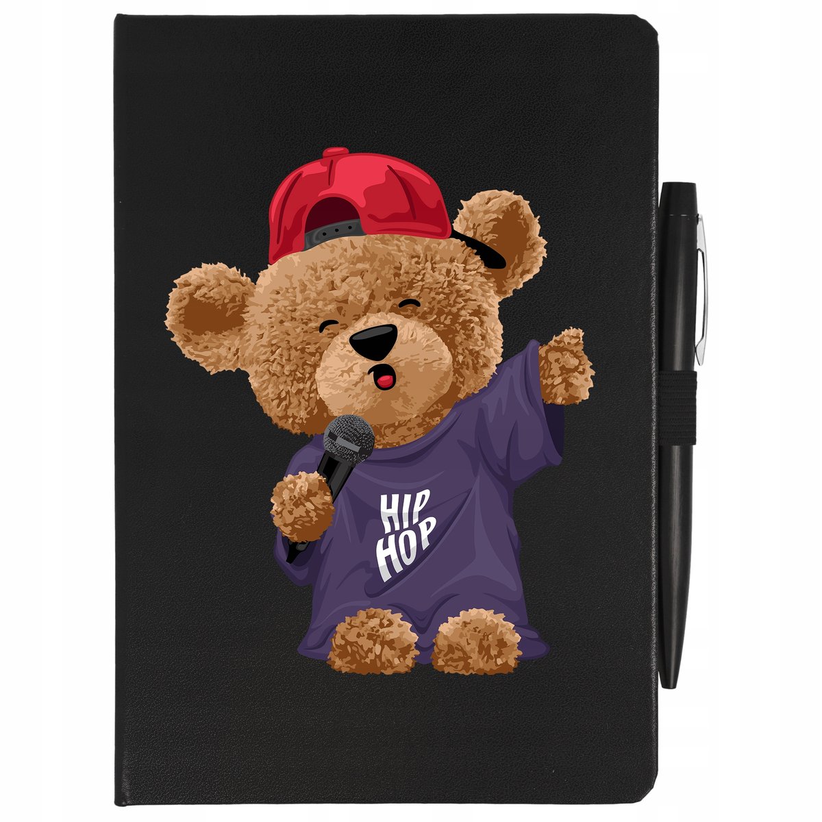 NOTES CZARNY A5 + DŁUGOPIS HIPHOP RAPER MIŚ Wzory