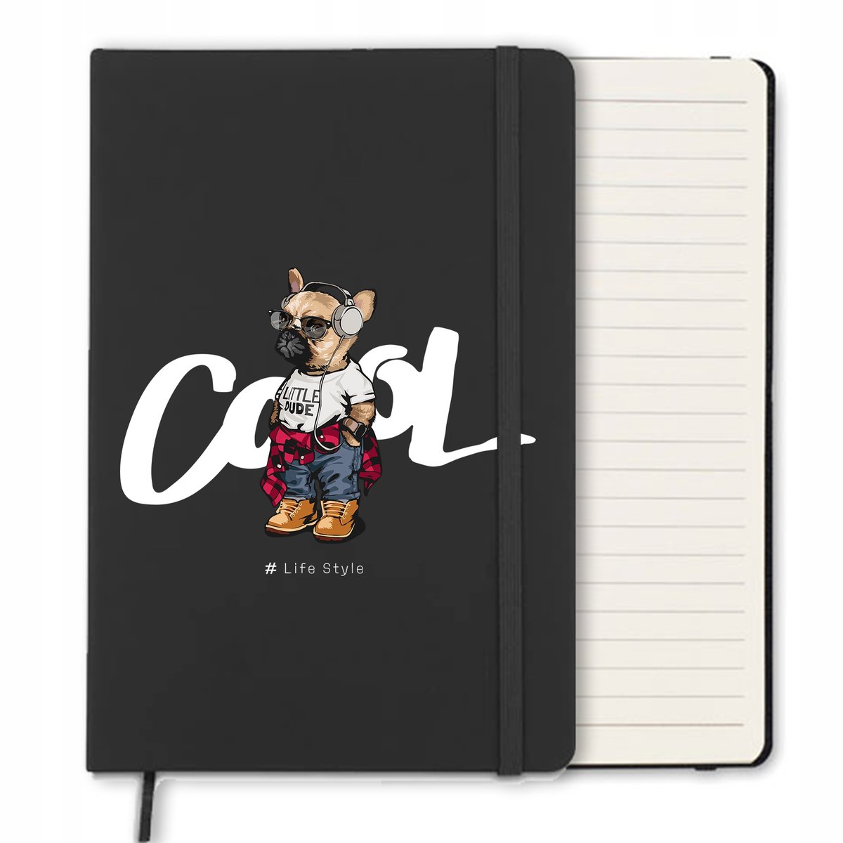 NOTES A5 CZARNY Notatnik LIFE STYLE COOL Wzory