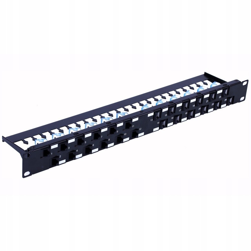 Techly 367836 Patch panel 24x Keystone RJ45 Cat6a UTP, 1U, porty ukośne