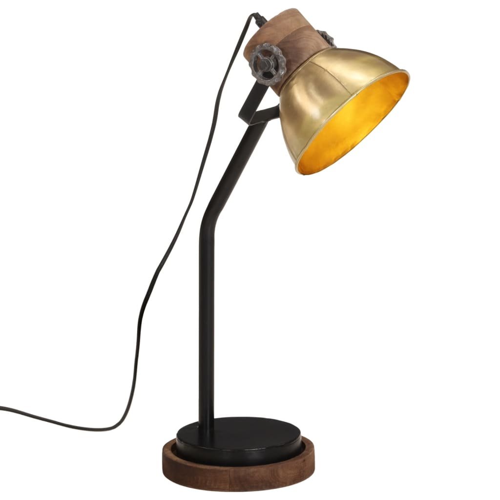 vidaXL Lampa stołowa, 25 W, antyczny mosiądz, 18x18x60 cm, E27