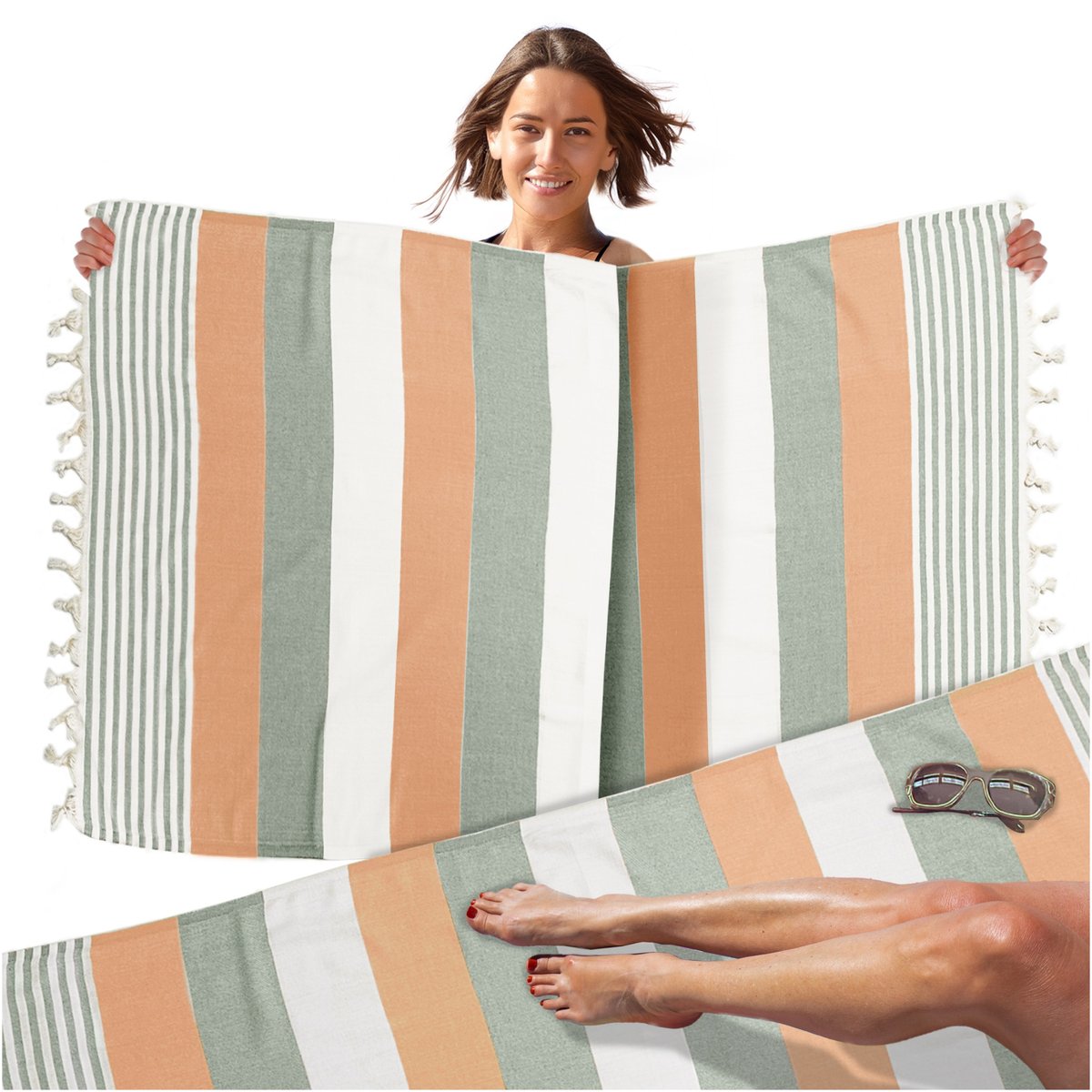 Ręcznik 100x180 Kąpielowy na Plażę Peri Hamam 142