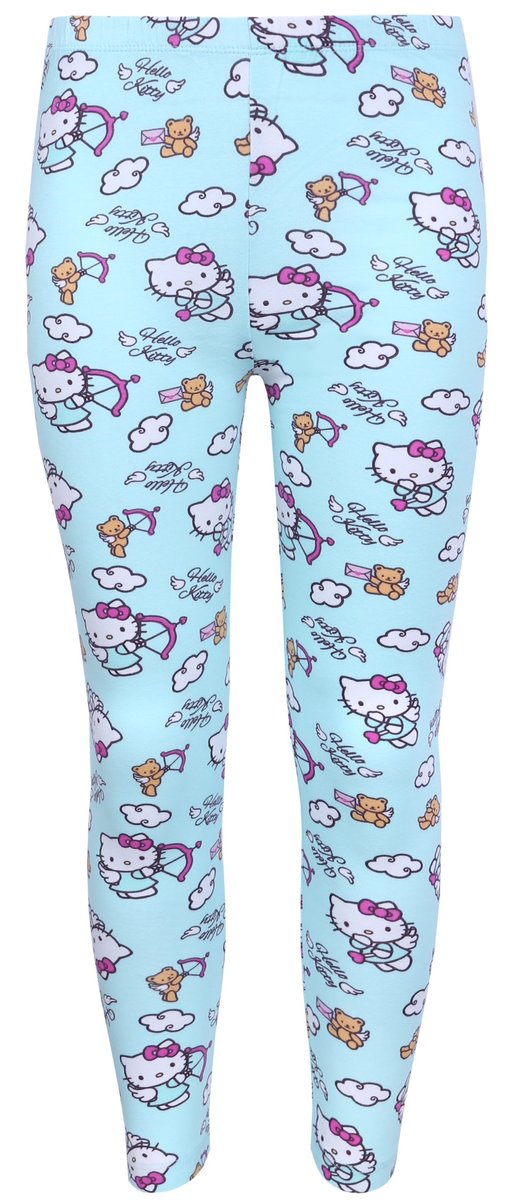 Turkusowe, dziewczęce legginsy z długą nogawką HELLO KITTY 8 lat 128 cm
