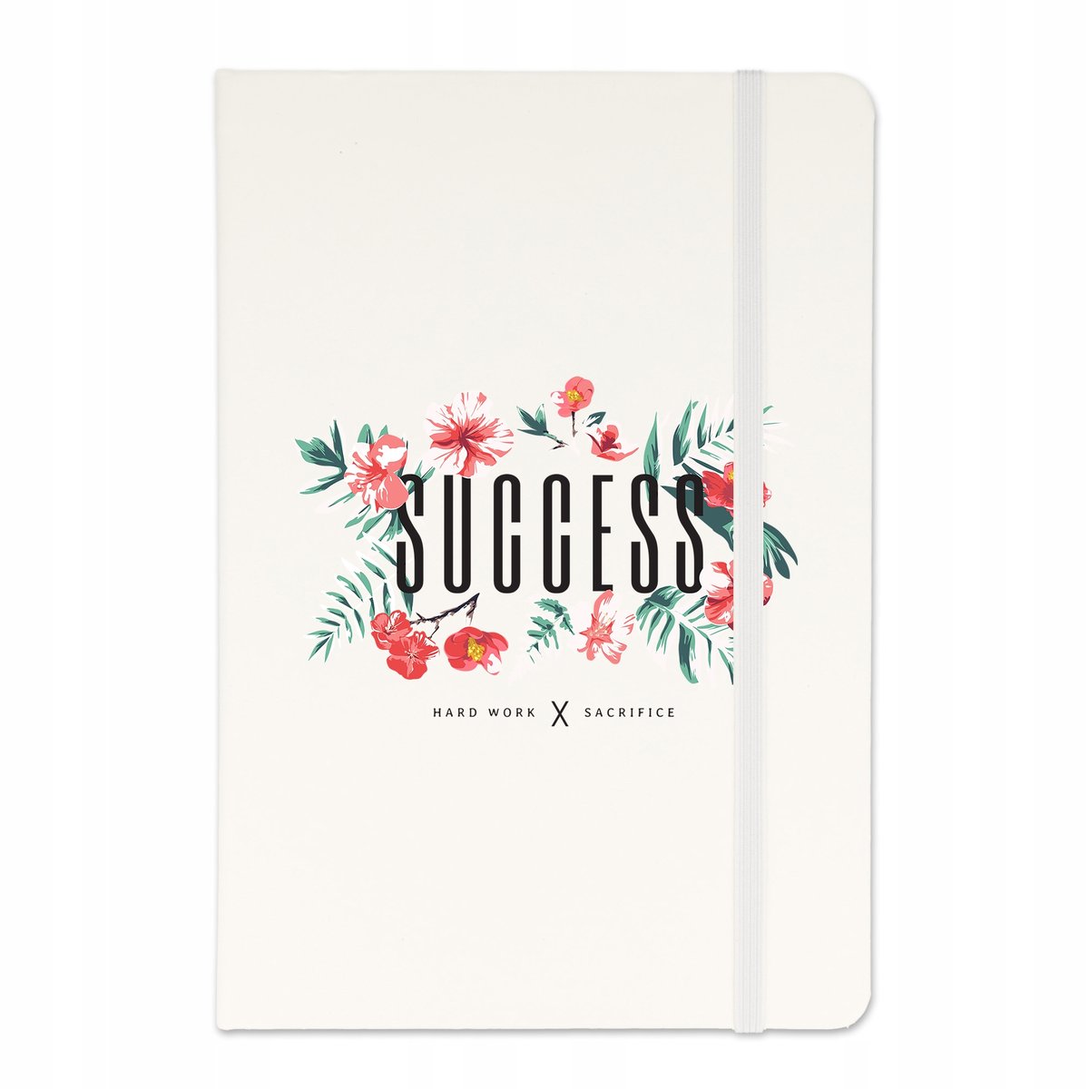 NOTATNIK BIAŁY A5 W LINIE z Gumką KWIECISTE Wzory