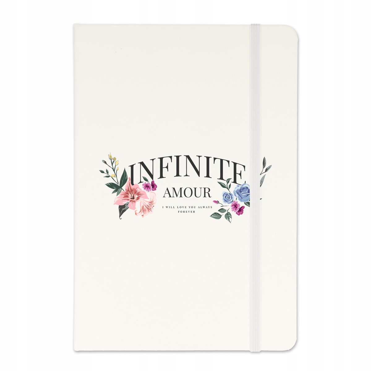 NOTATNIK BIAŁY A5 W LINIE z Gumką INFINITE Wzory