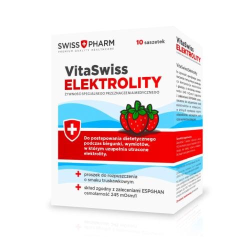 Vitaswiss Elektrolity, podczas biegunki, wymiotów 10 saszetek