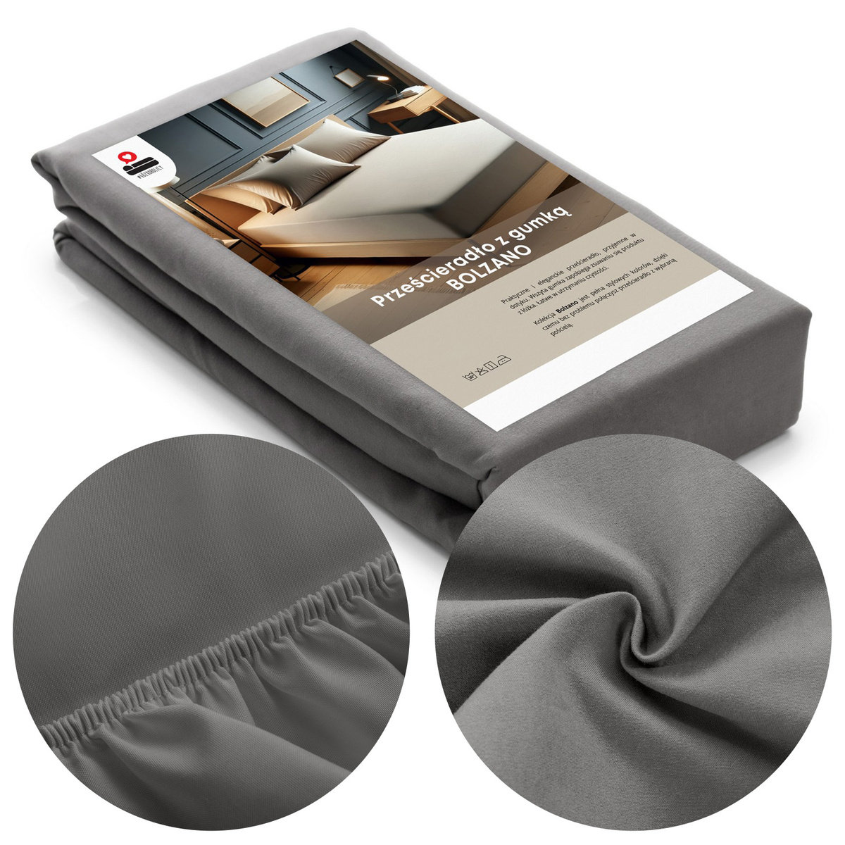 Prześcieradło z Gumką Bolzano Jednolite Bawełniane Gładkie 120x200