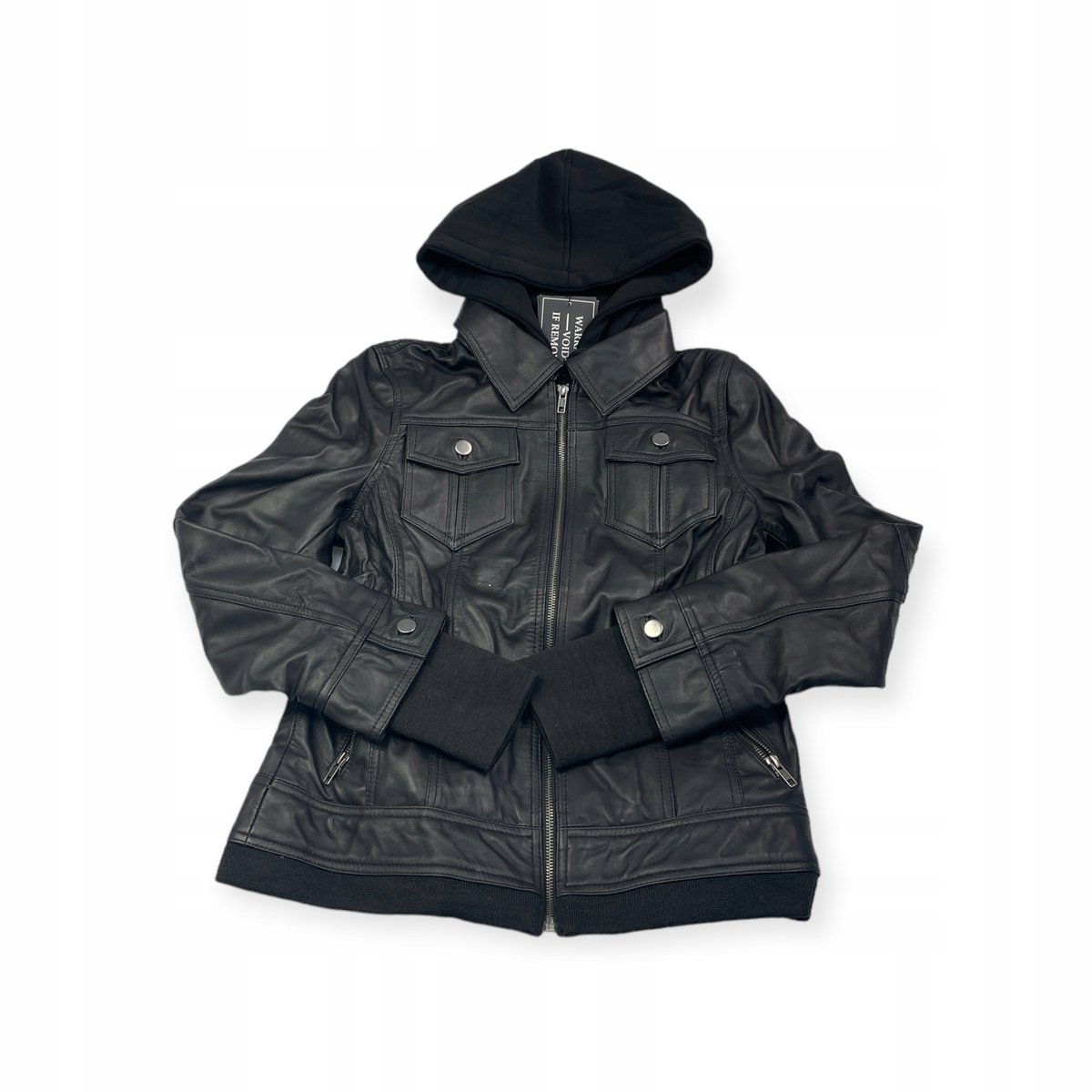 Skórzana kurtka damska z kapturem Real Leather M