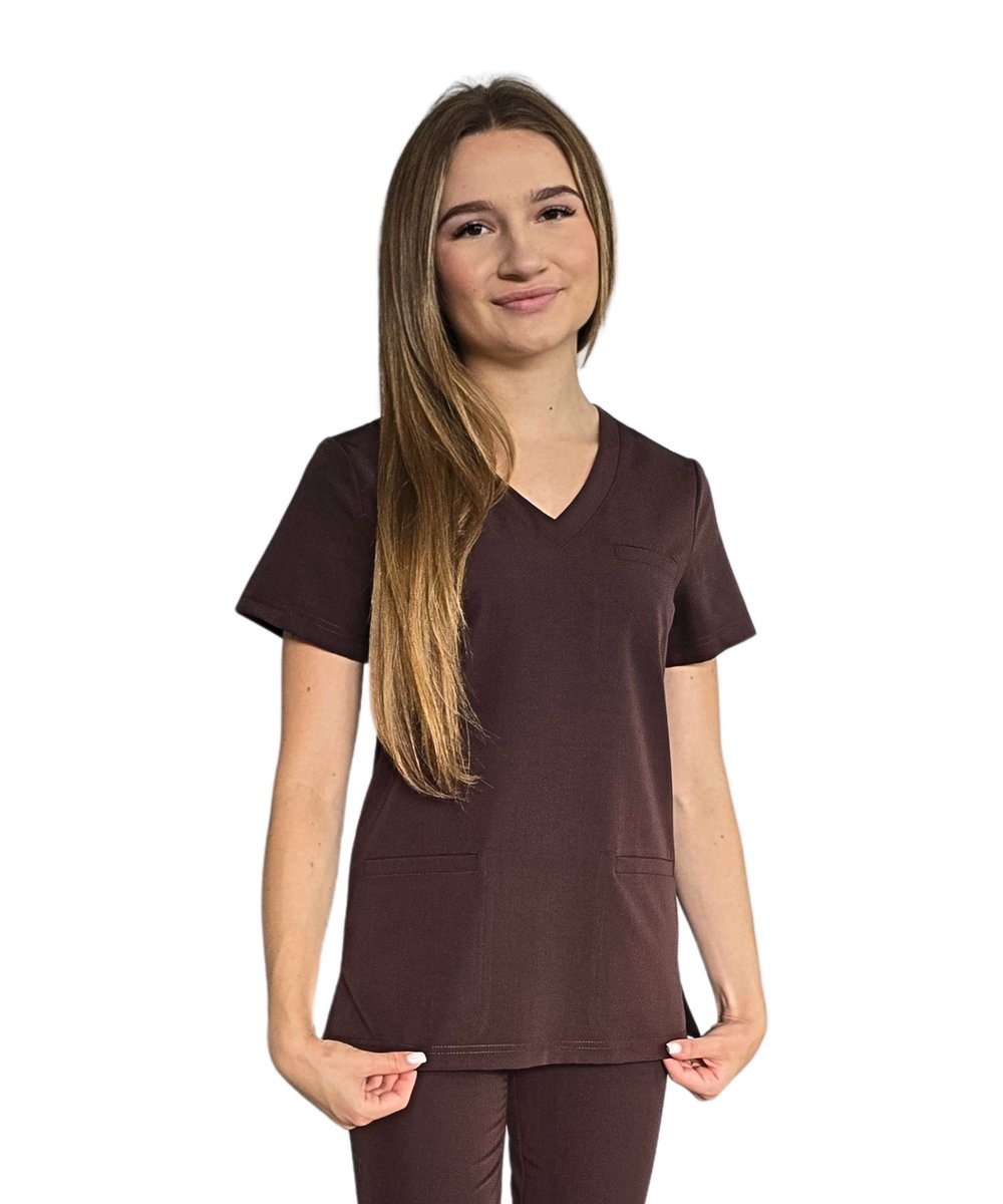 Bluza medyczna czekoladowa basic premium roz. 3XL