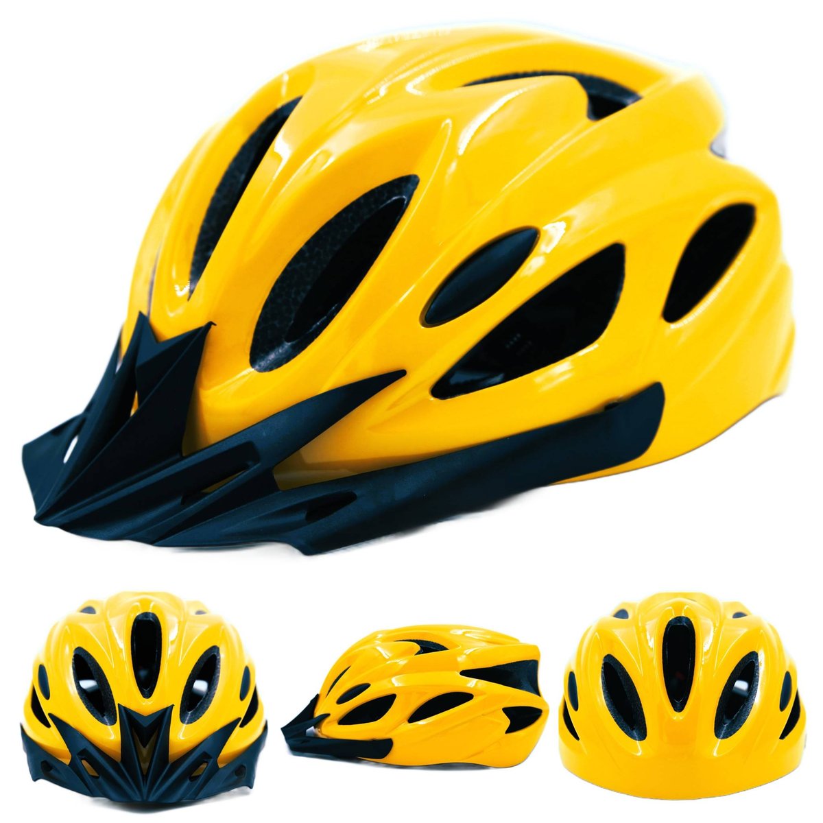 Kask rowerowy - KASK ROWEROWY KOLARSKI LEKKI REGULOWANY - ŻÓŁTY
