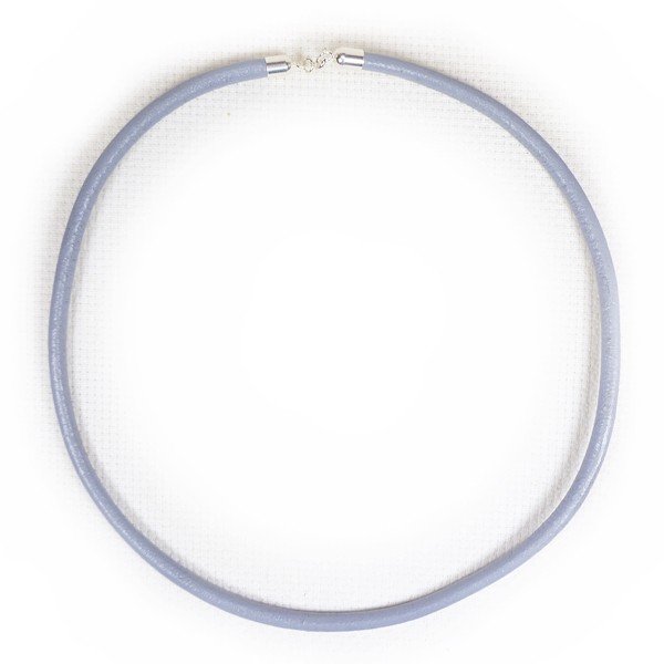 7808-4 Naszyjnik Rzemień Skóra Naturalna + Srebro 925