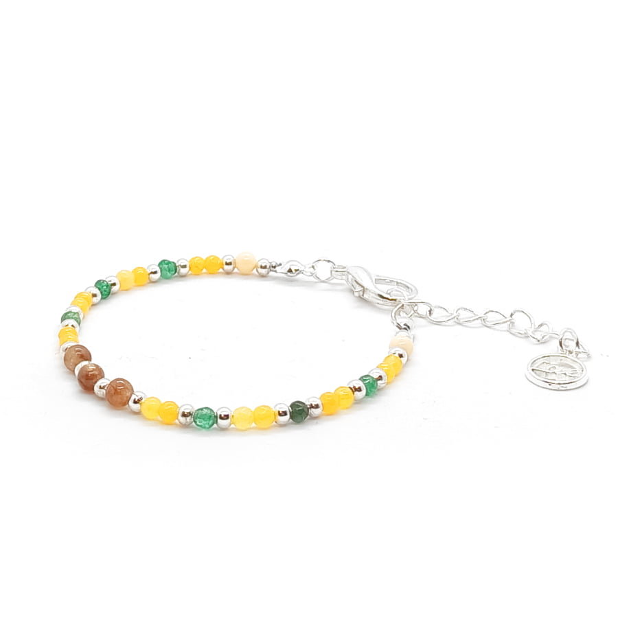 Bransoletka Turmalin Perły Agat - kamienie naturalne 17-21,5cm KAM358