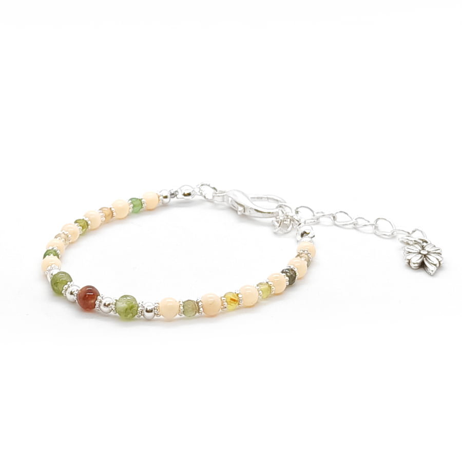 Bransoletka Turmalin Perły Agat - kamienie naturalne 15,5-20cm KAM371