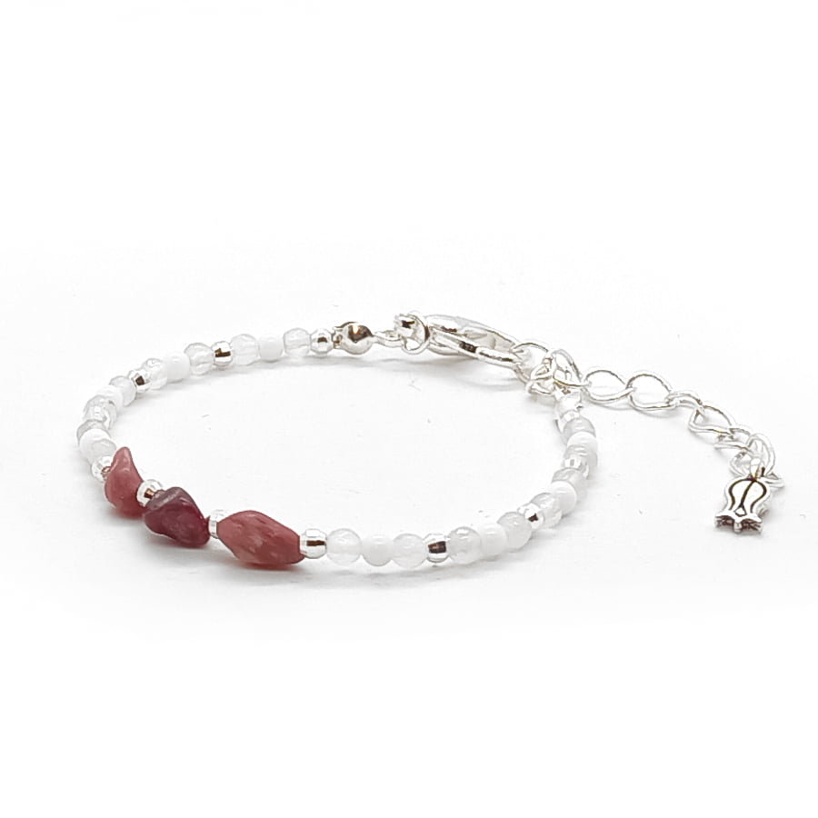 Bransoletka Turmalin, Jadeit i Agat - kamienie naturalne 14,5-18cm KAM352