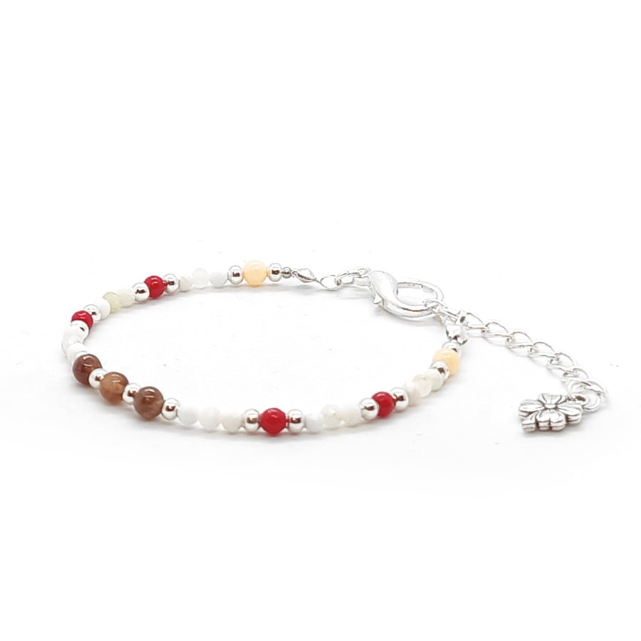 Bransoletka Opal Turmalin Perły Agat - kamienie naturalne 16-20cm KAM359