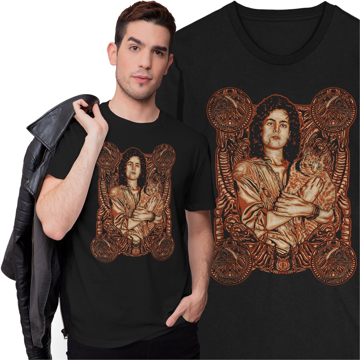 Koszulka Alien Vs Predator Ellen Ripley Nostromo Kot Kotek Film