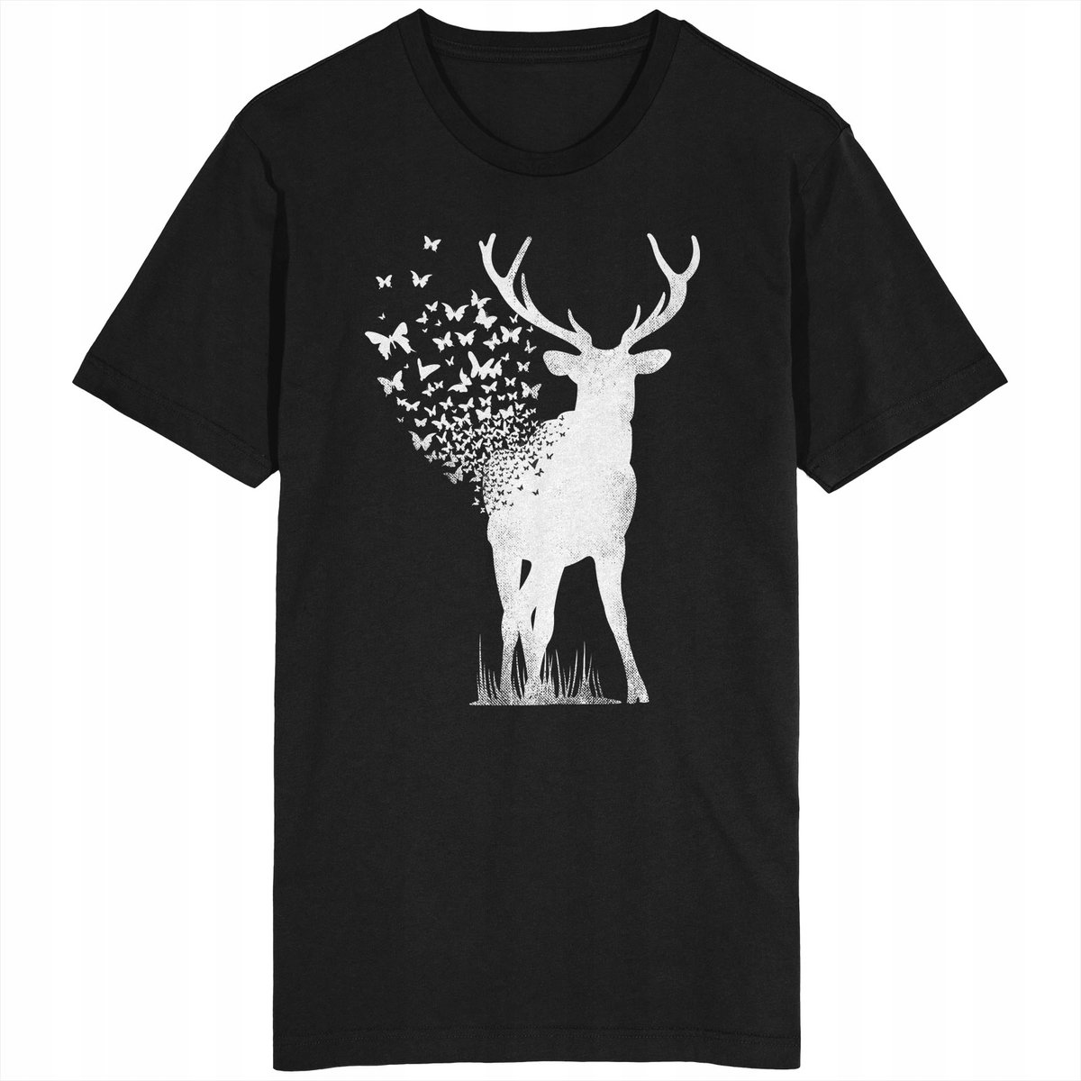 Jeleń Motyle Koszulka Natura Zwierzęta Środowisko