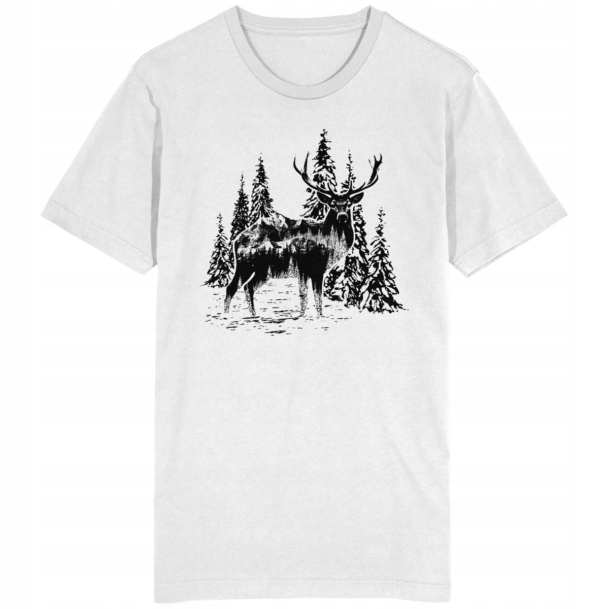 Jeleń Natura Koszulka Zwierzęta Las Poroże Deer