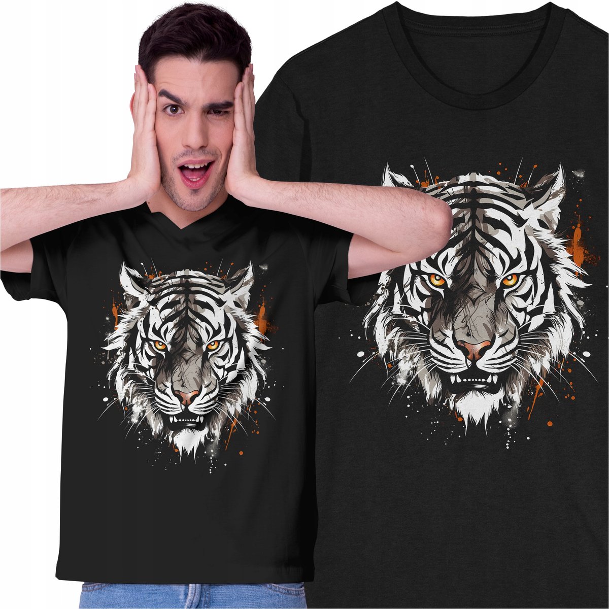 Koszulka Biały Tygrys Zwierzęta Natura Środowisko Las Dżungla Tiger