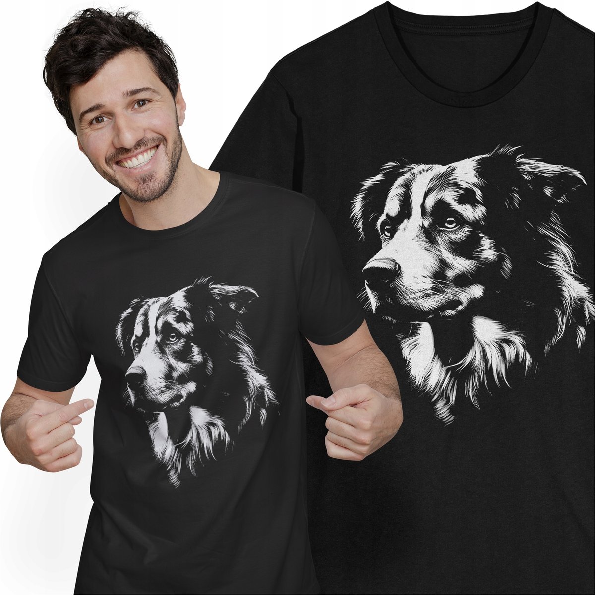 Koszulka Australian Shepherd Pies Piesek T-shirt z Psem Zwierzęta