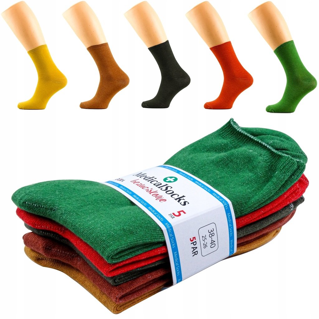 5X SKARPETKI SKARPETY MEDYCZNE BEZUCISKOWE DAMSKIE 35-37