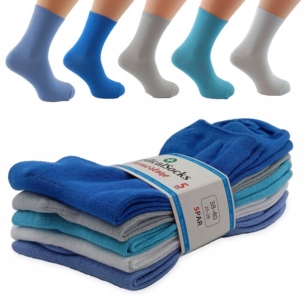 5X SKARPETKI SKARPETY MEDYCZNE BEZUCISKOWE DAMSKIE 41-43