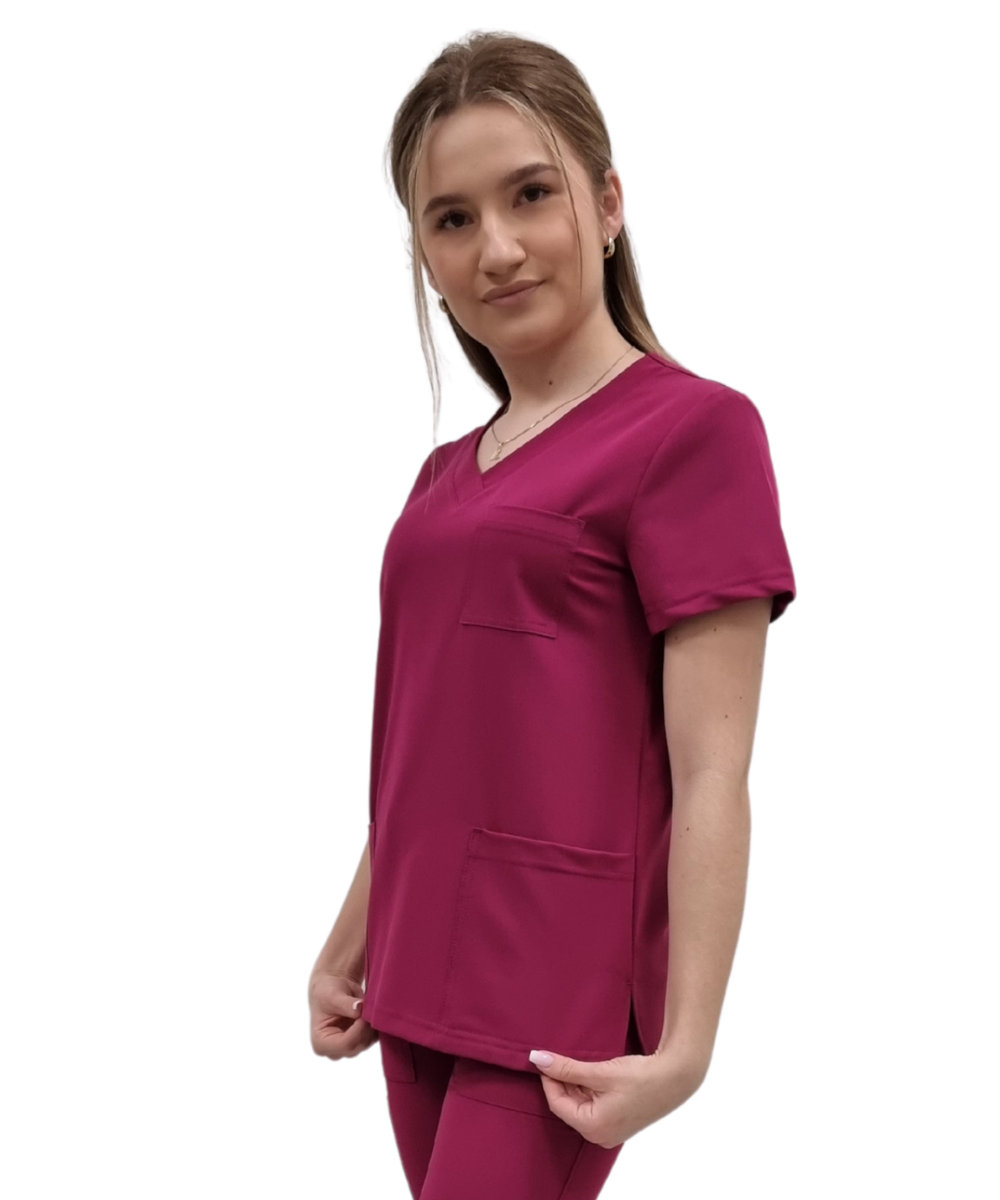 Bluza medyczna wiśnia casual premium roz. XS