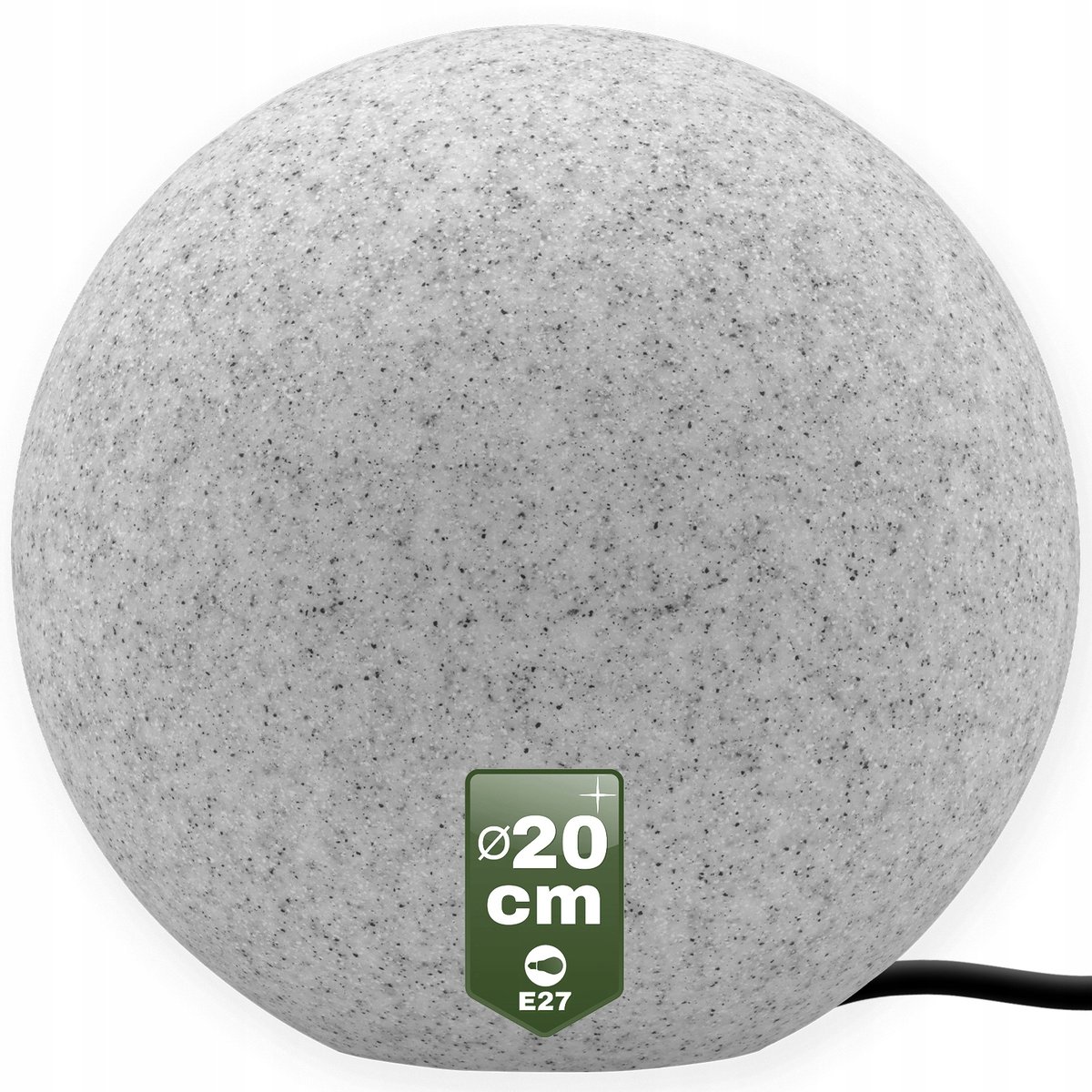 Lampa Ogrodowa KAMIENNA KULA 20CM NAZIEMNA do LED E27 ZEWNĘTRZNA IP65