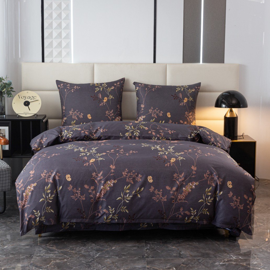 Pościel Bawełniana 220X200 Złote Kwiaty