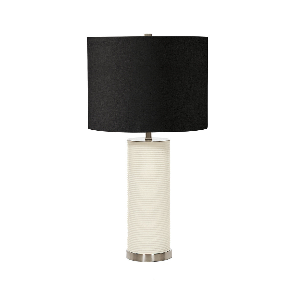 Lampa stołowa porcelanowa elegancka biała czarna 65 cm Ripple E27 60W Elstead