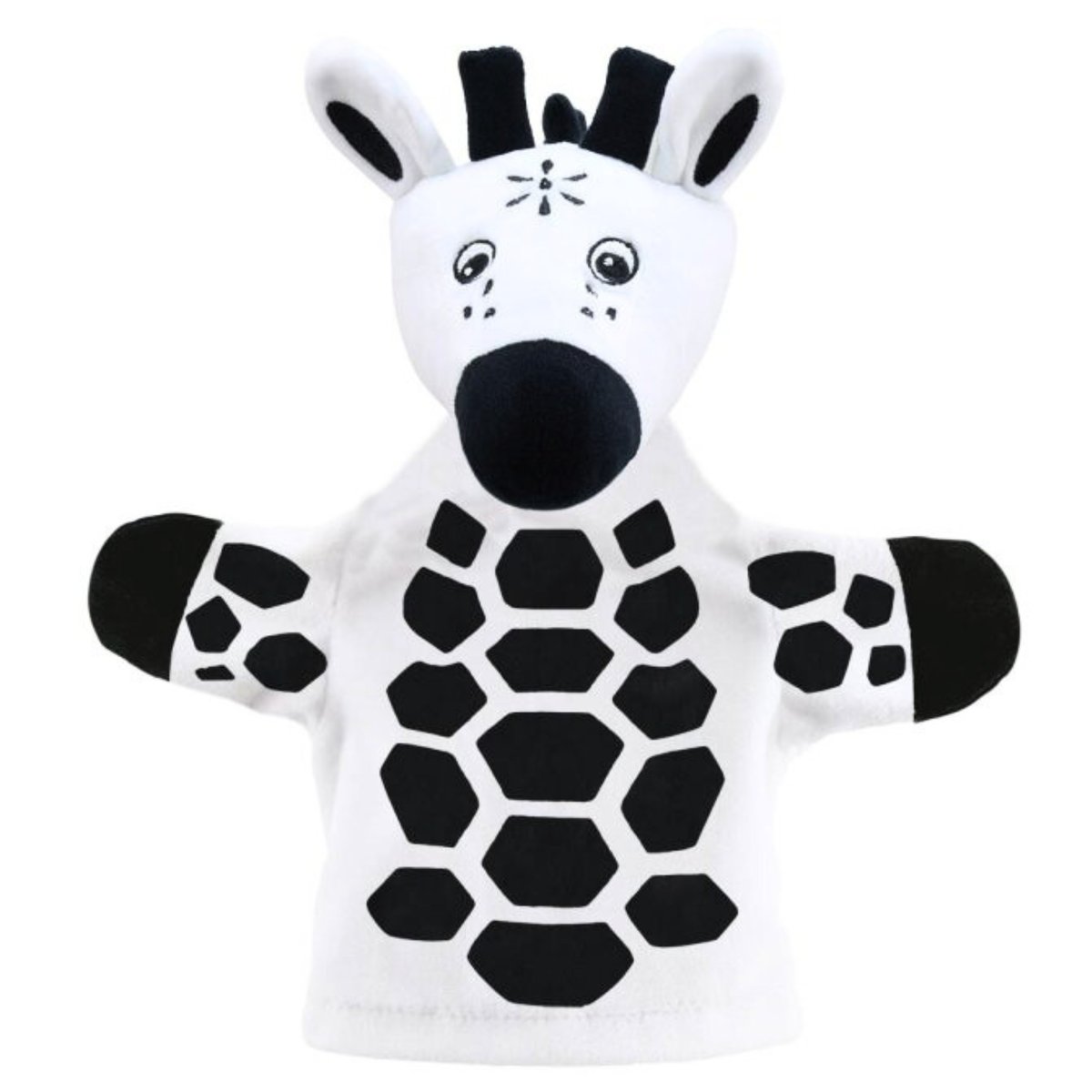Pacynka czarno-biała żyrafa kukiełka kontrastowa sensoryczna