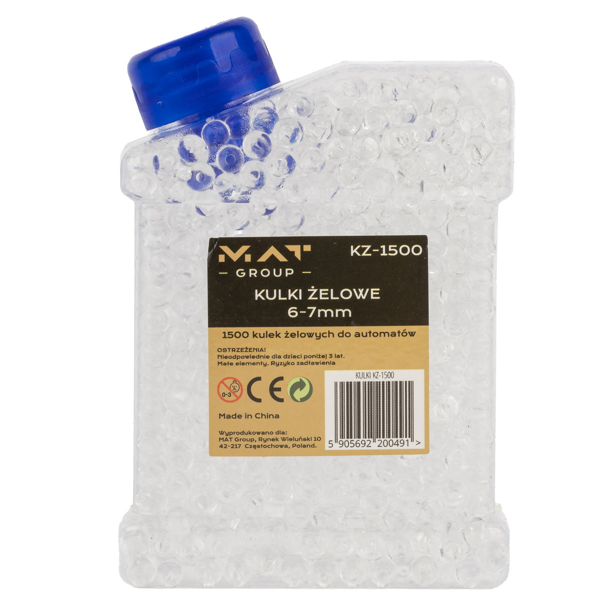 Kulki żelowe wodne 6-7mm KZ-1500 do pistoletu karabinu gotowe 1500 szt.