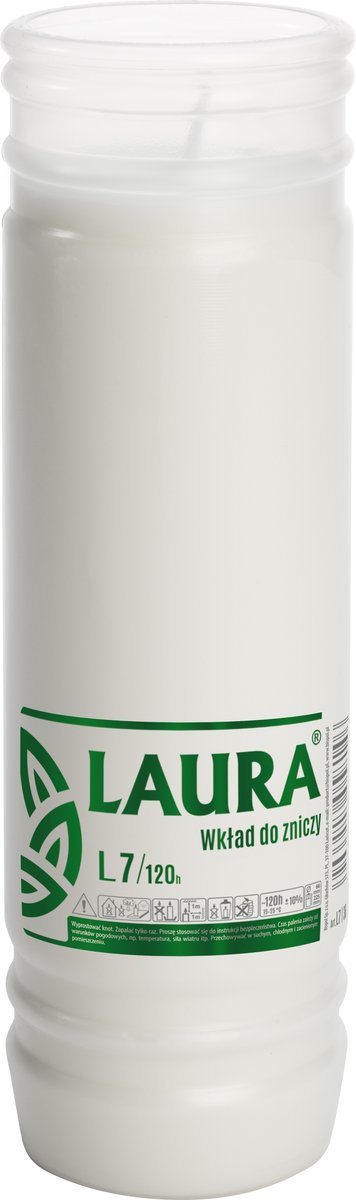 Wkład do znicza parafinowy BISPOL Laura L7 120H 1szt.