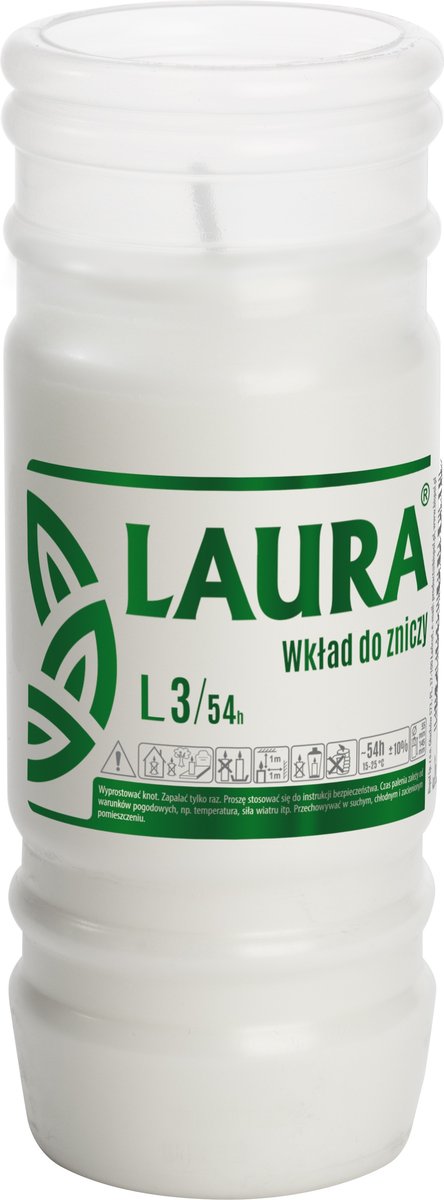 Wkład do znicza parafinowy BISPOL Laura L3 54H 1szt.