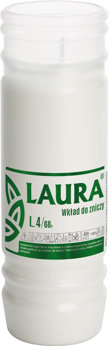 Wkład do znicza parafinowy BISPOL Laura L4 68H 1szt.