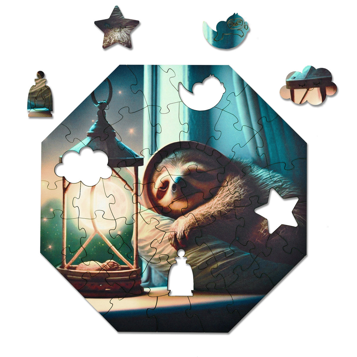 Puzzle drewniane Milliwood - Hi, I'm little – Simon Sloth 29x29 - 46 El.