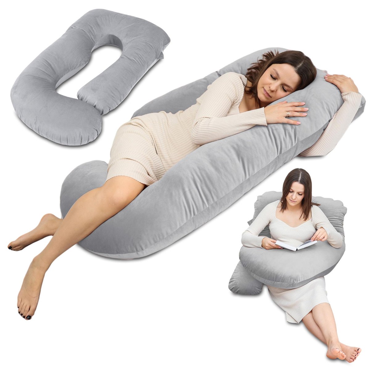 Poduszka ciążowa Poduszka do karmienia xxl Poduszka boczna do spania Poduszka ciążowa duża poduszka komfortowa Poduszka pozycjonująca w kształcie li..
