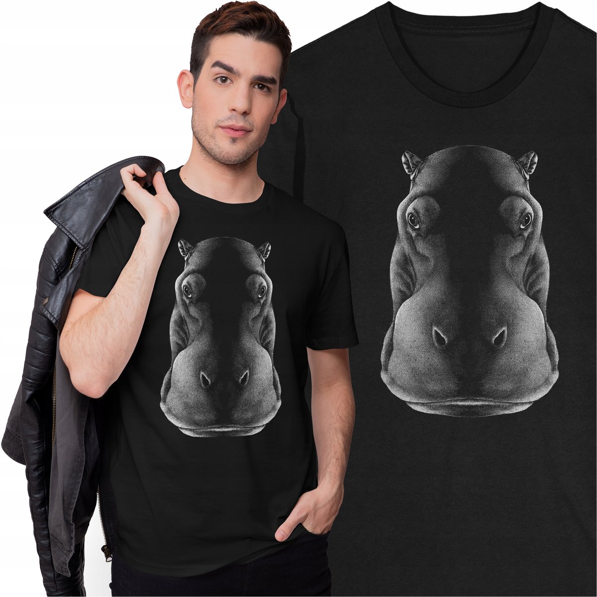 Koszulka Hipopotam Afryka Sawanna Zwierzęta Zoo