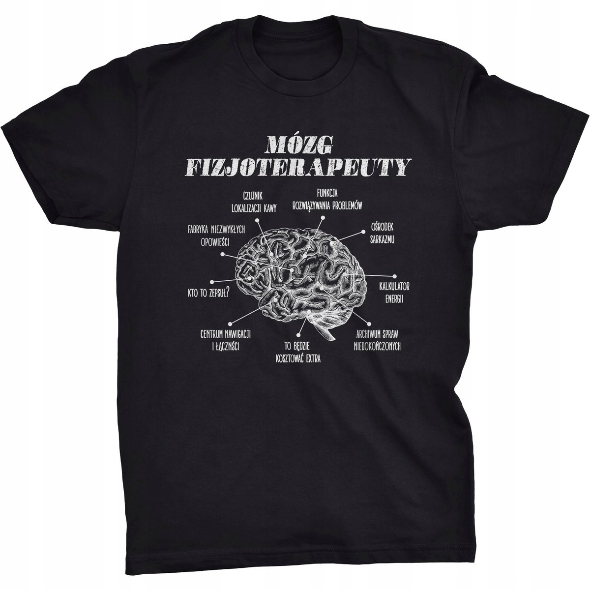 Koszulka Mózg Fizjoterapeuty Śmieszny Prezent