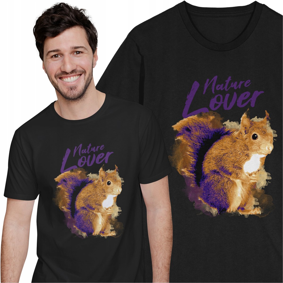 Koszulka Nature Lover Wiewiórka Zwierzęta Miłośnik Natury Obraz