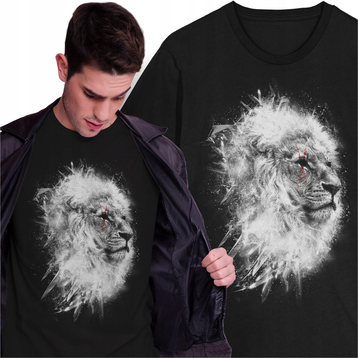 Koszulka Lew Król Dżungli Jungle Lion Zwierzęta Wojownik Dusza Warrior