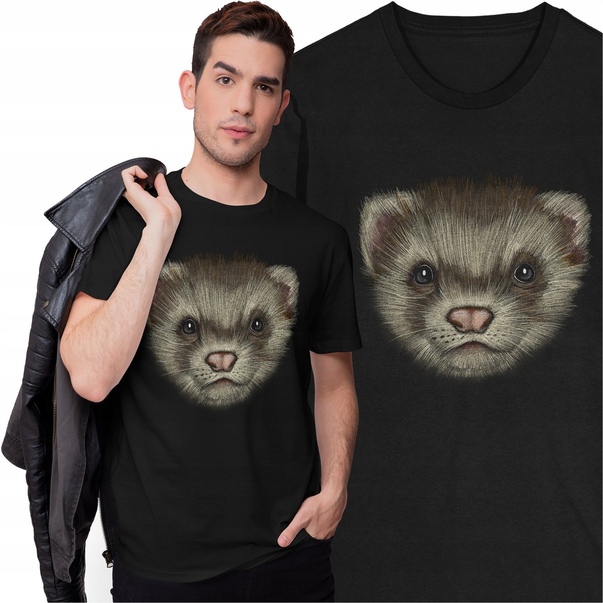 Koszulka Gronostaj Fretka Zwierzęta Las Natura Ochrona Środowiska Futro