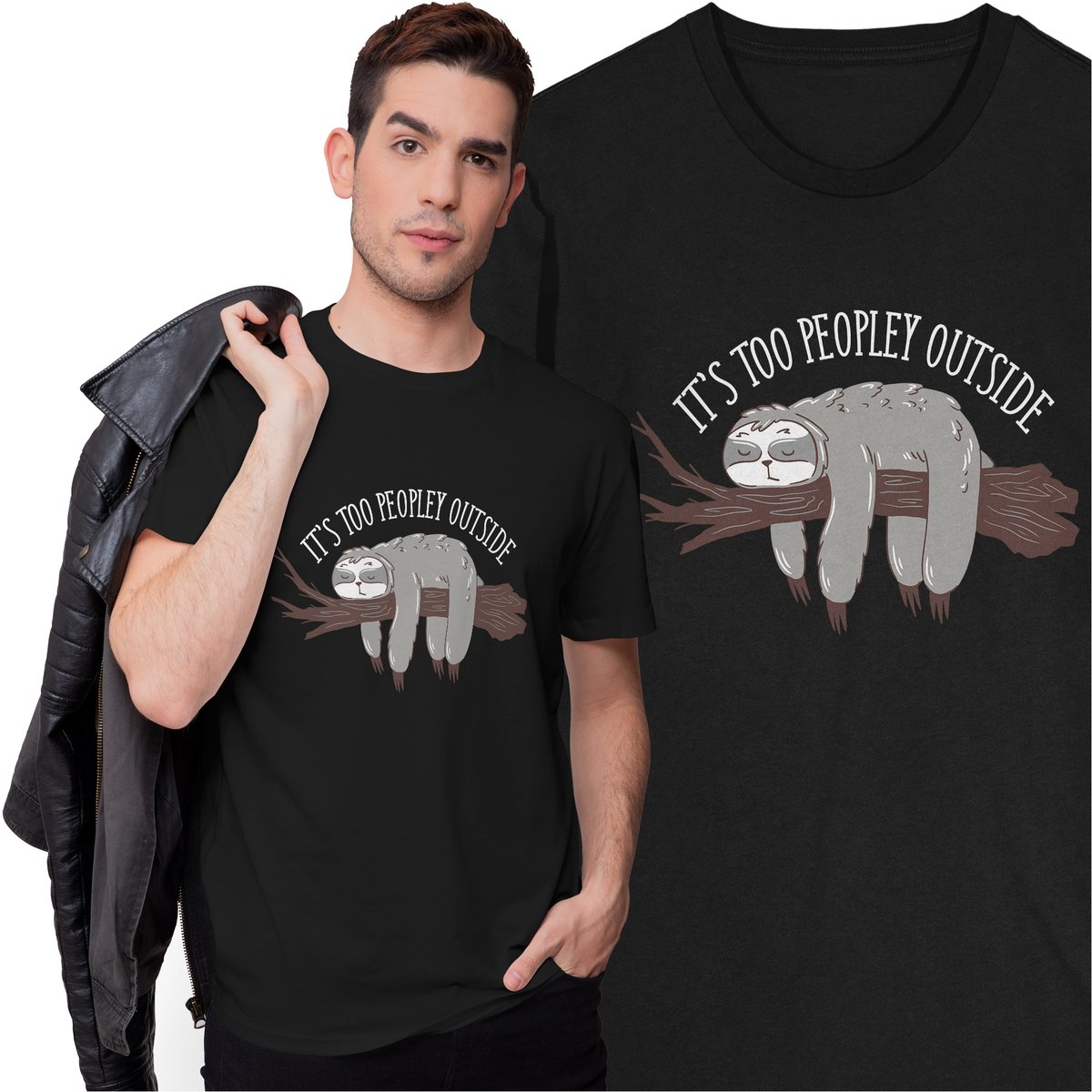 Koszulka Leniwiec Leniuch Śmieszna Koszulka z Nadrukiem Zwierzęta